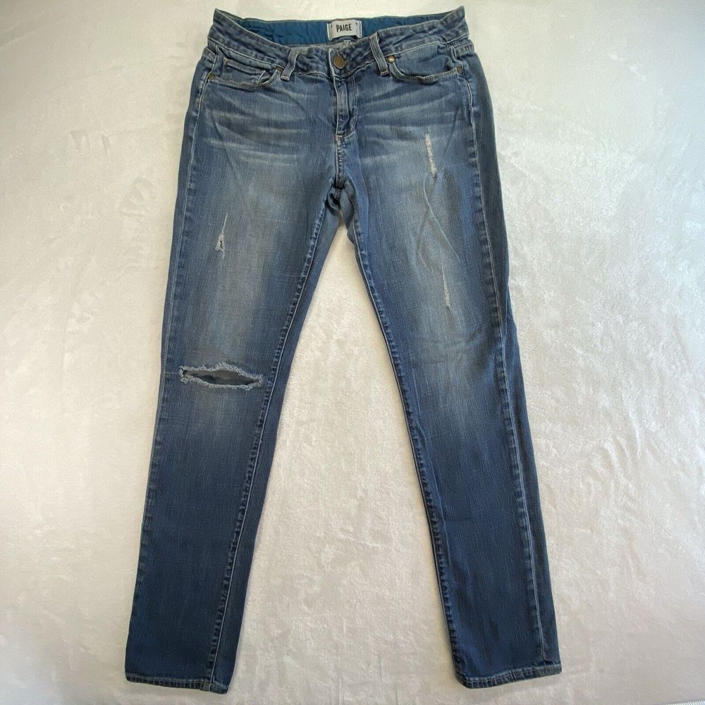 Paige Jeans Womens 28x28 Jimmy Jimmy skinny blue‎ distressed Denim